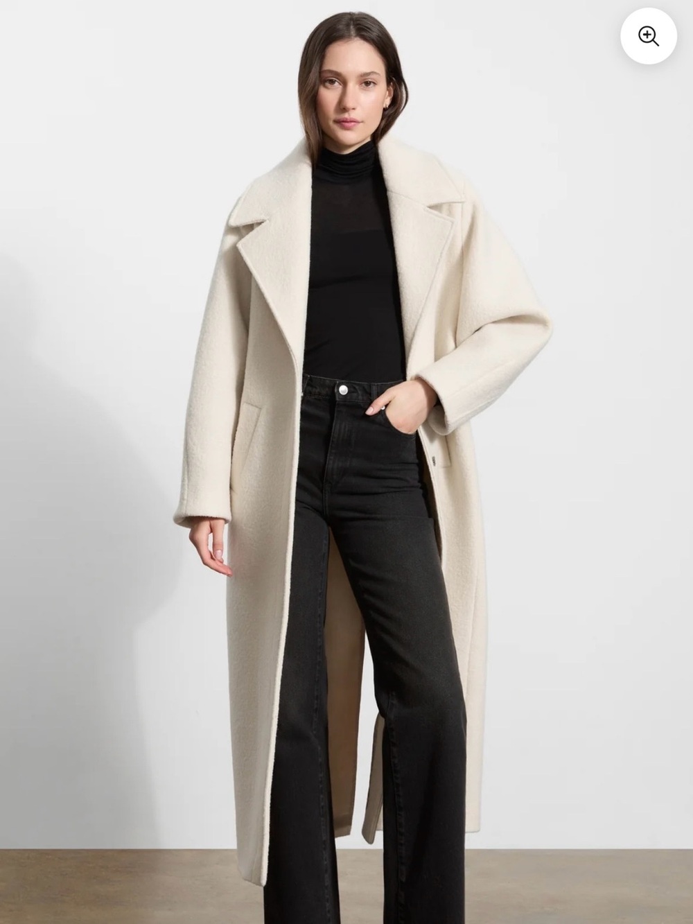 Marcella NYC Charlton Cream Coat - Size Small